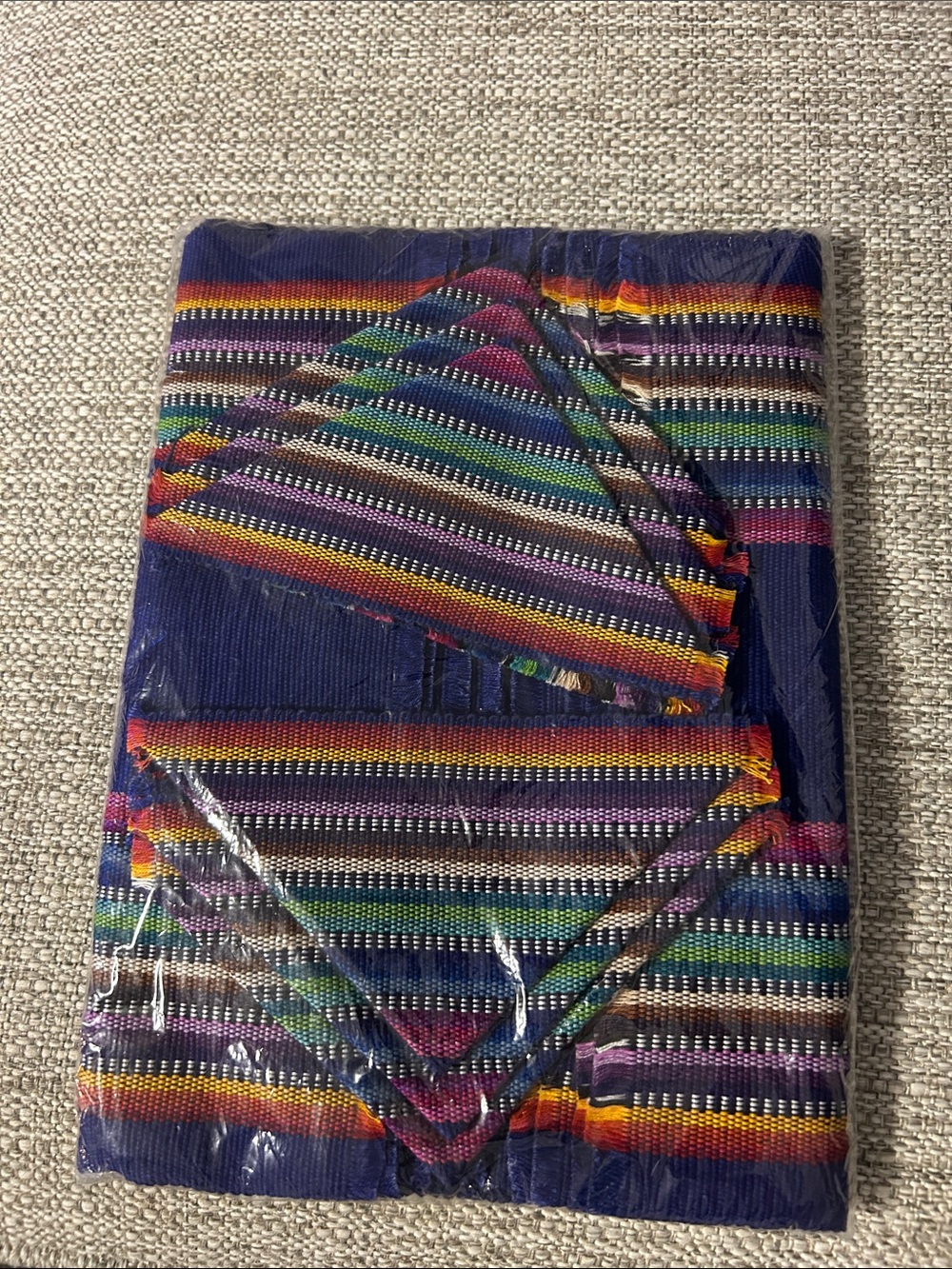 Dark Blue Based Guatemalan Placemats and Napkins - New